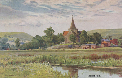 Sussex Postcard - Artist View of Alfriston SW20270