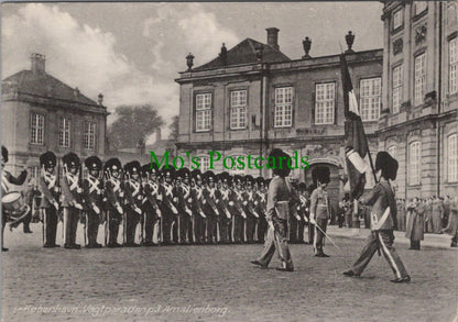 Old Danish Royal Guard Amalienborg Palace Denmark Soldiers Postcard View RR19102