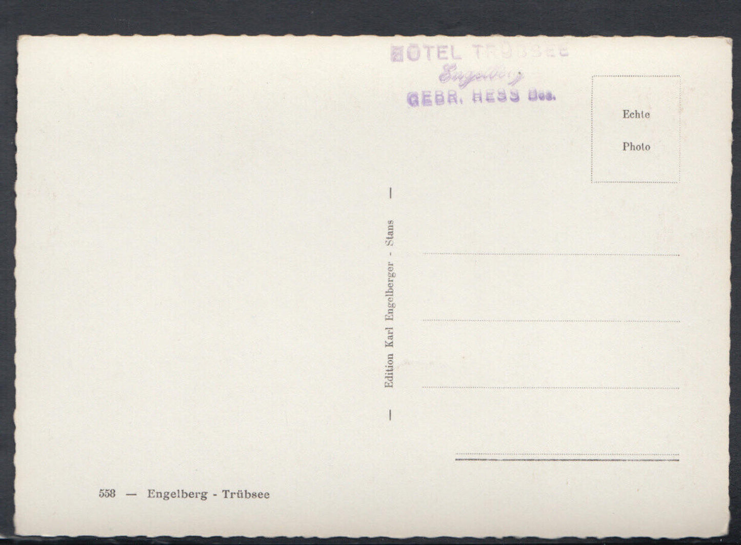 Switzerland Postcard - Engelberg - Trubsee  RR6369