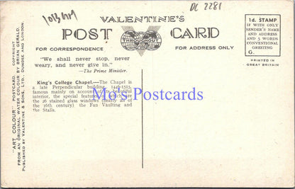 Cambridgeshire Postcard - Cambridge, Kings College Chapel    DC2281