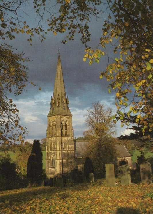 Derbyshire Postcard - St Peter's Church, Edensor   RR8623