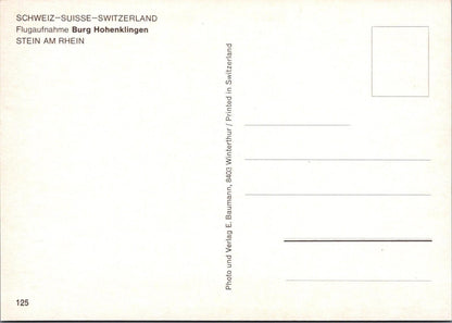 Switzerland Postcard - Stein Am Rhein, Flugaufnahme Burg Hohenklingen RR22158