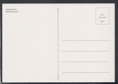 Germany Postcard - Hamburg - Rathausmarkt   RR5717