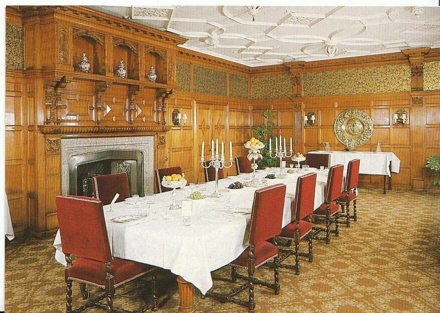 Cornwall Postcard - The Dining Room, Lanhydrock House, near Bodmin  AB857