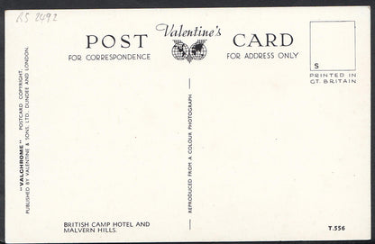 Worcestershire Postcard: British Camp Hotel Malvern Hills Landscape View RS2492