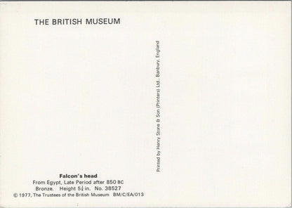 British Museum Postcard - Falcon's Head From Egypt, Late Period  RRR1279