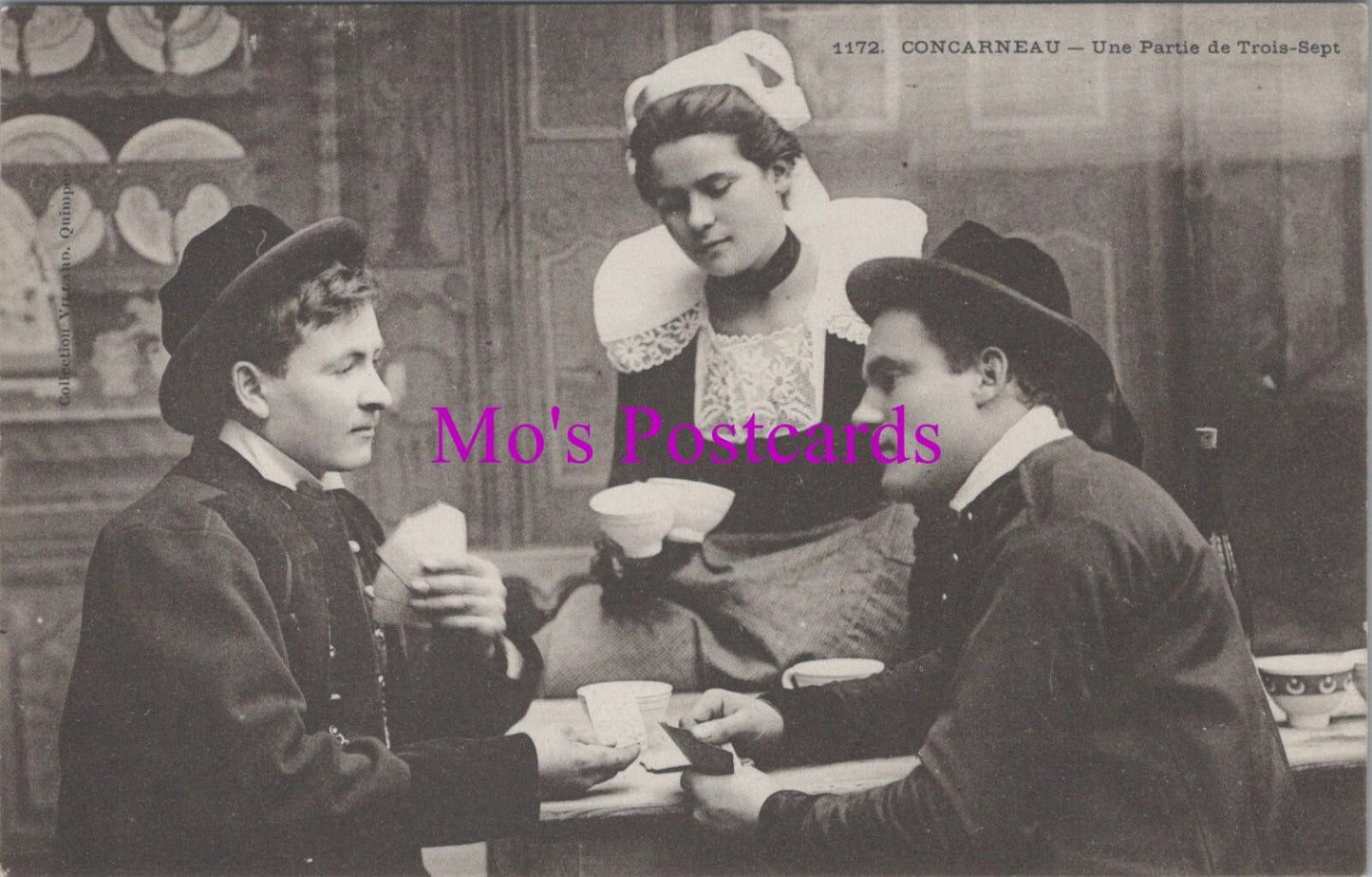 France Postcard - Concarneau, Une Partie De Trois-Sept, Playing Cards   RS38818