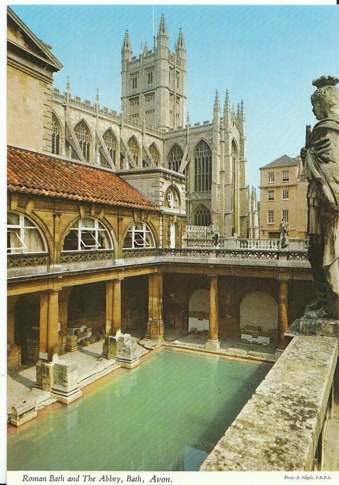 Somerset Postcard - Roman Bath and The Abbey, Bath, Avon  AB689