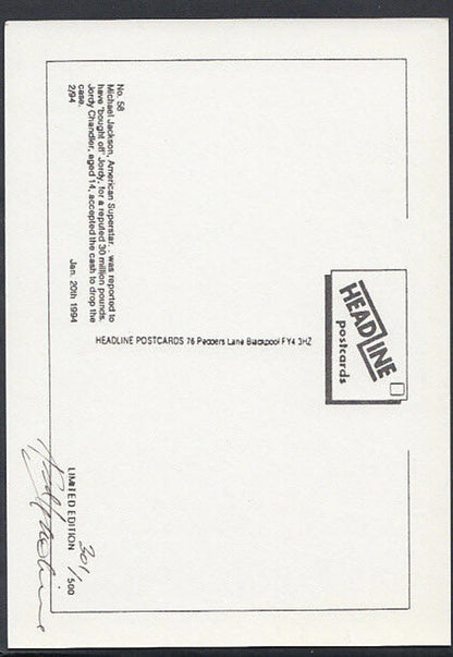 Headline Postcard - Music - Michael Jackson 'Buys Off' Jordy   RR2522
