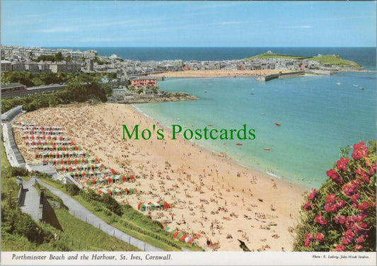 Cornwall Postcard - Porthminster Beach and The Harbour, St Ives   RR13409
