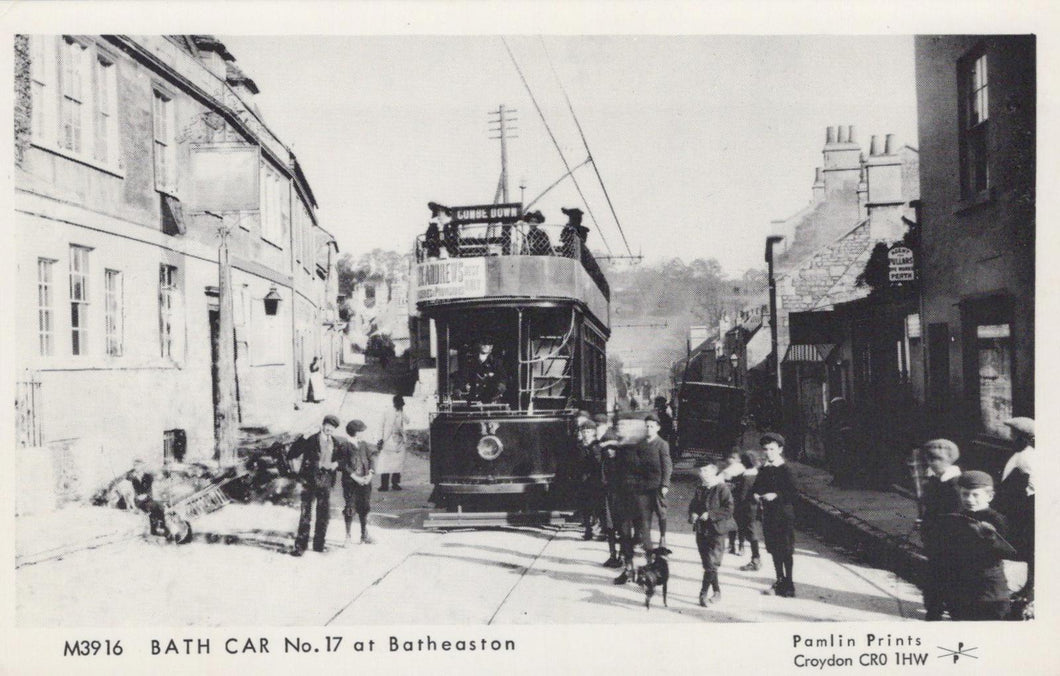 Somerset Postcard - Bath Tram Car No 17 at Batheaston - XT11