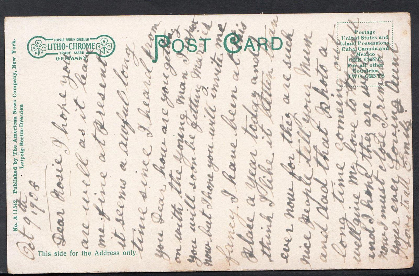 America Postcard - Venice, California, Canal and Tent City. Dated 1908 -  P999