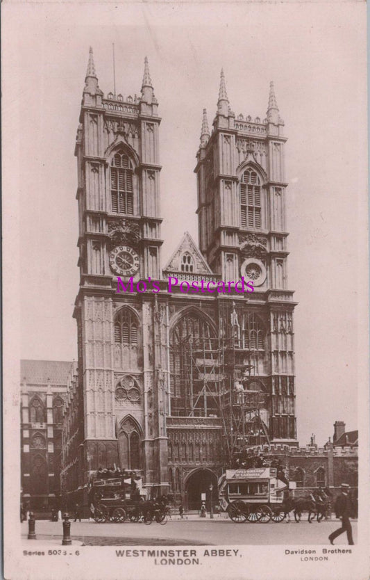 London Postcard: Westminster Abbey and Traffic. Posted 1907 - RS38475
