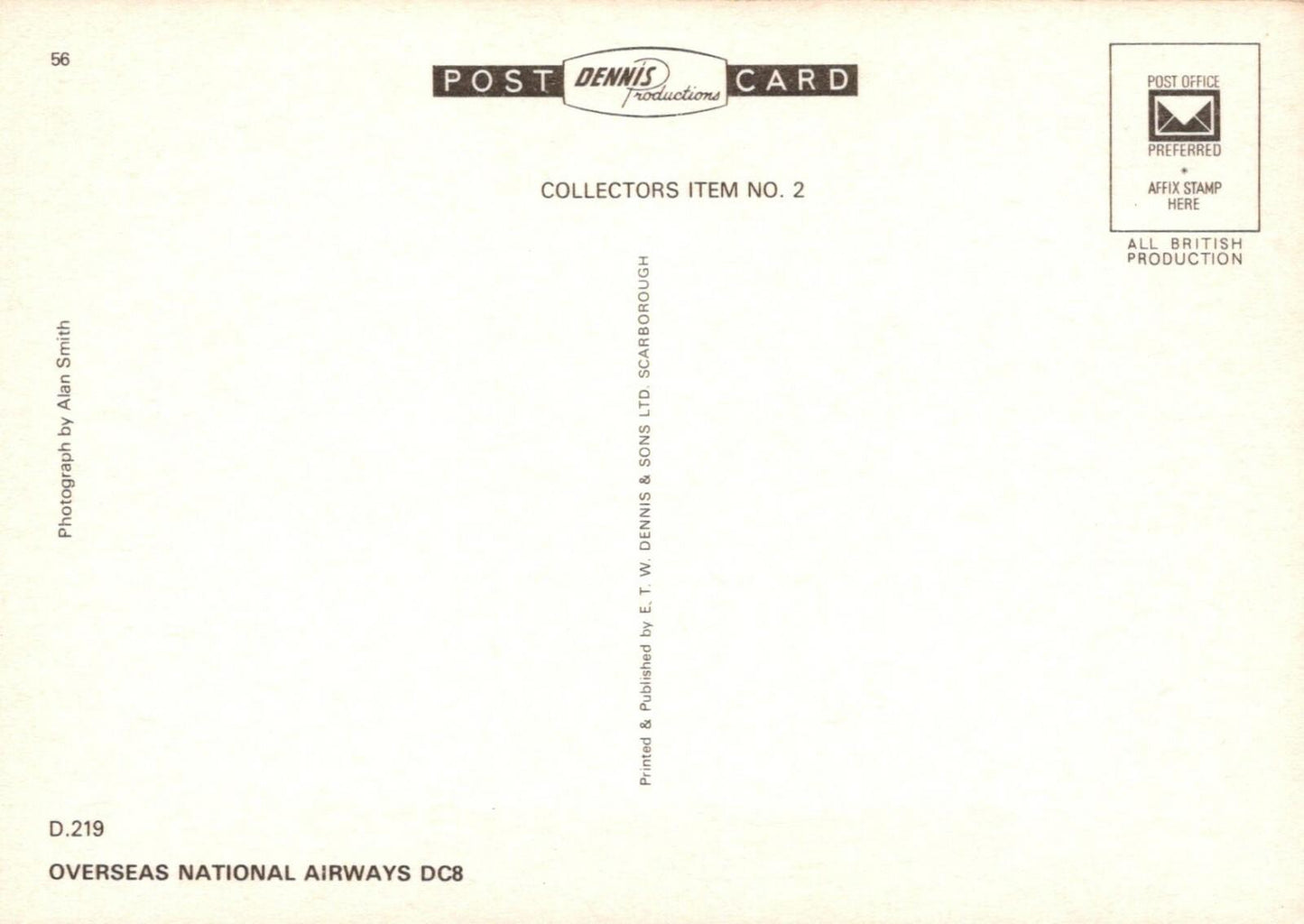 Aviation Postcard - Overseas National Airways DC8 Aeroplane   RR9978