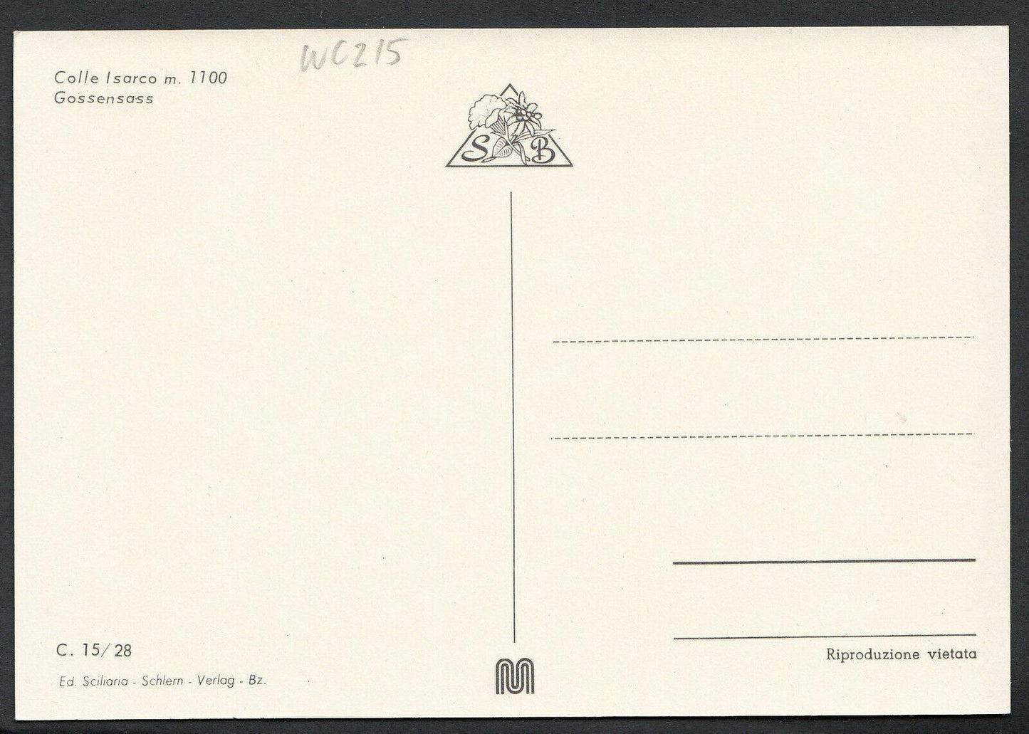 Italy Postcard - Colle Isarco m.1100, Gossensass   WC215