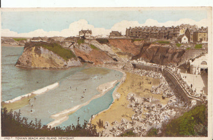Cornwall Postcard - Towan Beach and Islands, Newquay 9657A