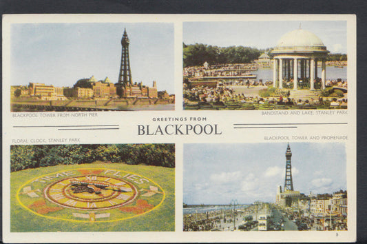 Lancashire Postcard - Greetings From Blackpool    RS6901