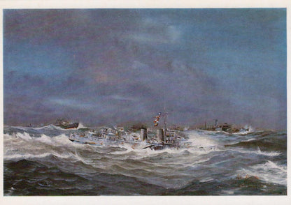 Military Art Postcard - HMS Wallace, Conflict at Sea, John Hamilton RR22500