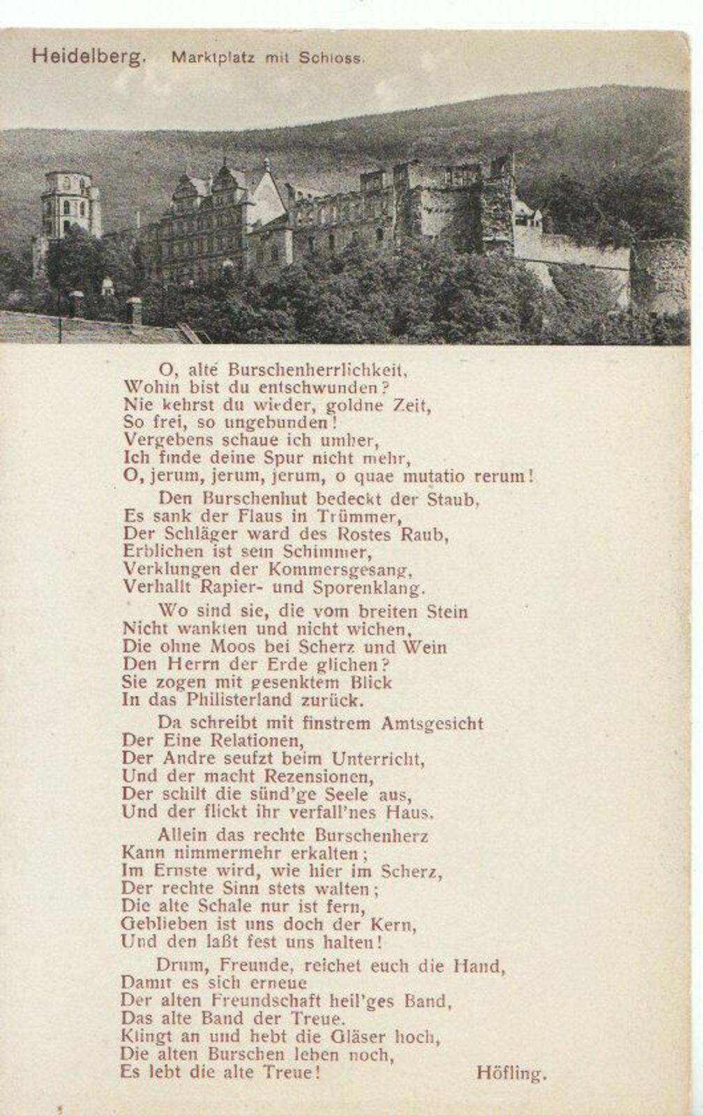 Germany Postcard - Heidelberg - Marktplatz Mil Schioss   12266A