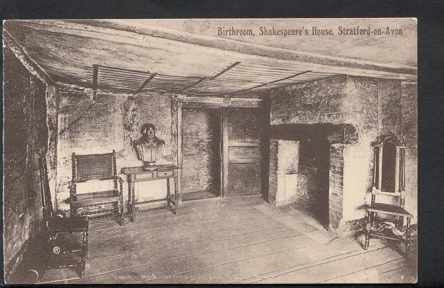 Warwickshire Postcard- Birthroom, Shakespeare's House, Stratford-On-Avon  RS4067