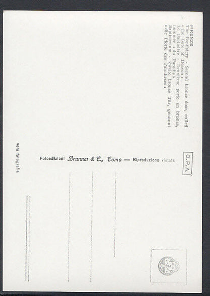 Italy Postcard - Firenze - The Baptistery, Second Bronze Door   RR2234