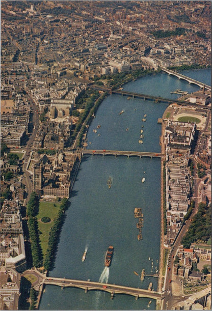 London Postcard -  Aerial View of The River Thames at Westminster  RR23197