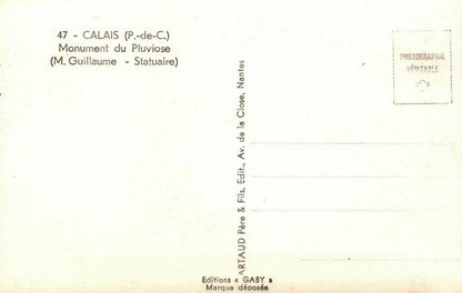 France Postcard - Calais - Monument Du Pluviose   RS22156