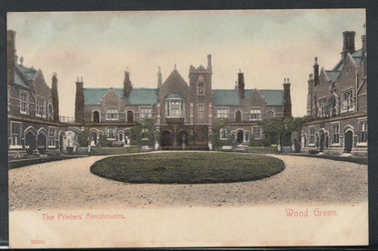 London Postcard - The Printers' Almshouses, Wood Green     RS10000