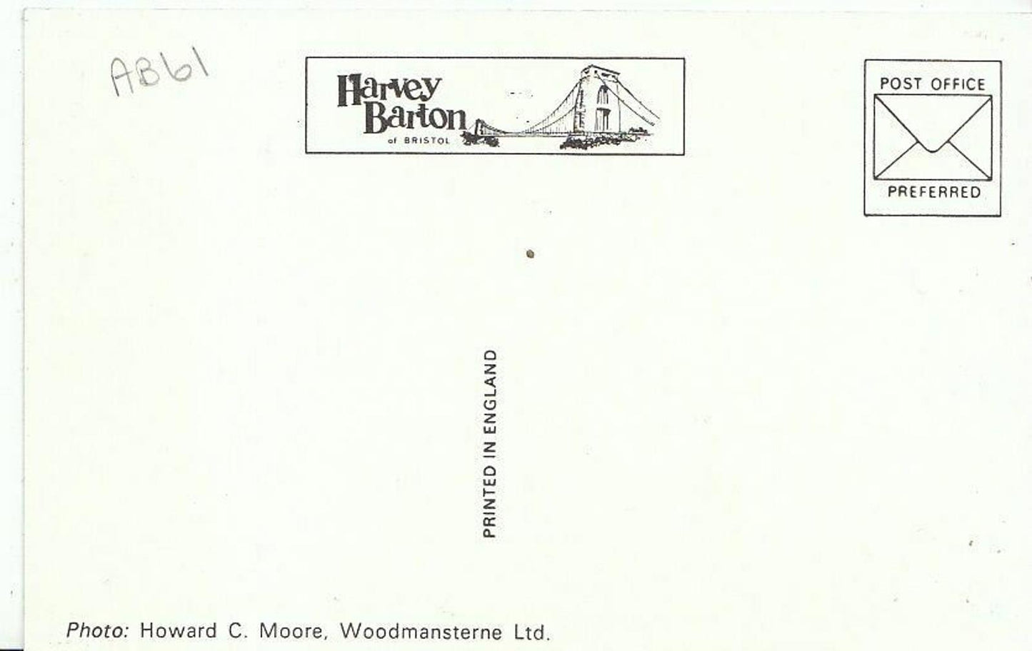 Wales Postcard - Harbour from The North Cliff, Tenby, Pembrokeshire  AB61