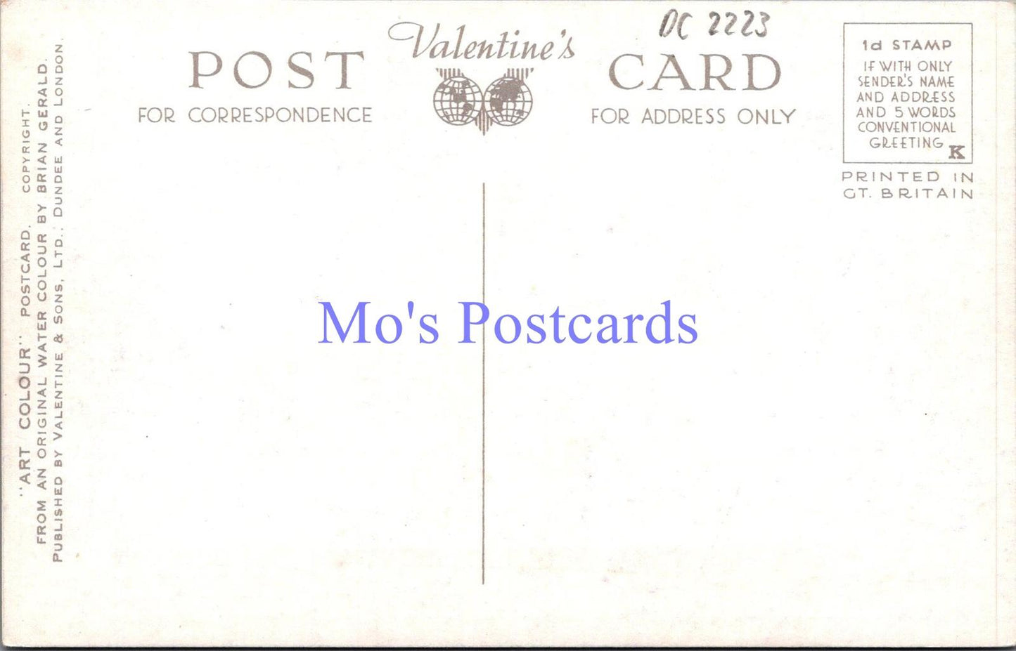 Wales Postcard - Caernarvon Castle, Art Colour, Artist Brian Gerald DC2223