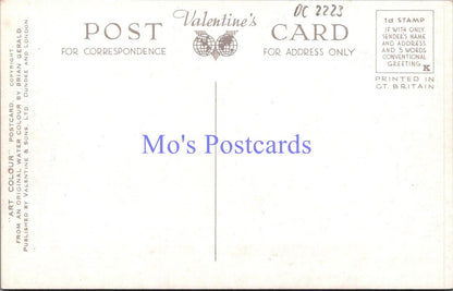 Wales Postcard - Caernarvon Castle, Art Colour, Artist Brian Gerald DC2223