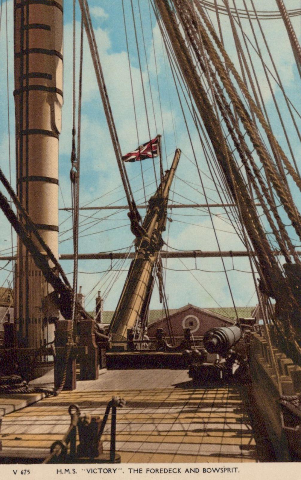 Naval History Postcard - H.M.S Victory, The Foredeck and Bowsprit  XT55