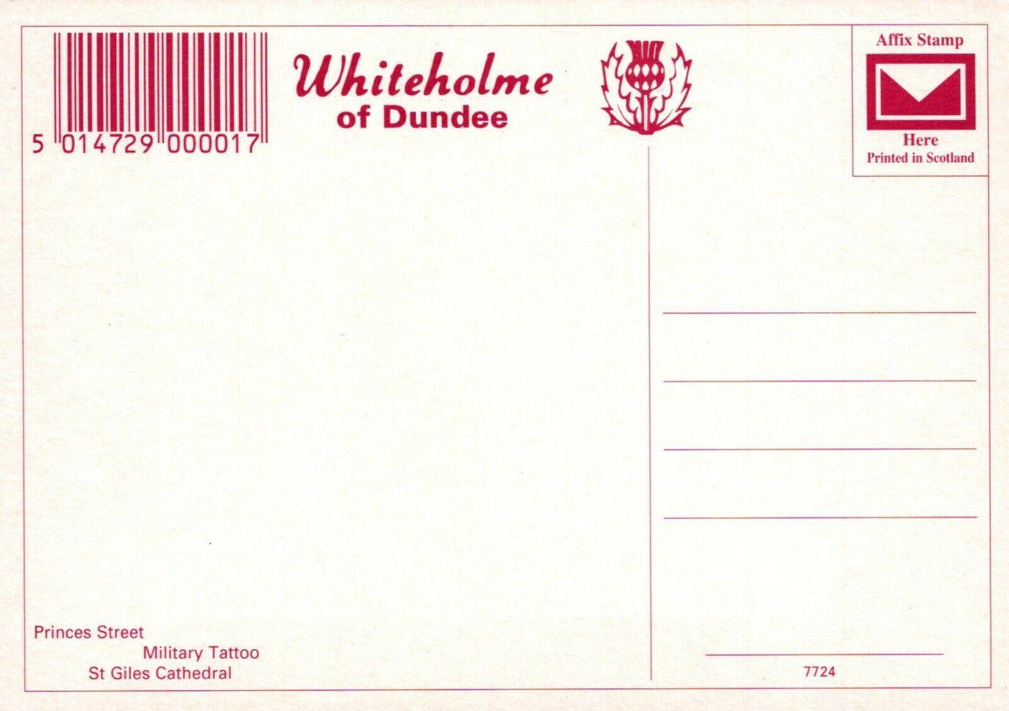 Scotland Postcard - Edinburgh - Princes Street, Military Tattoo, St Giles RRR39