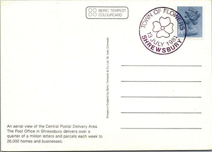 Shropshire Postcard-Aerial View of Central Postal Delivery,Shrewsbury RR13163