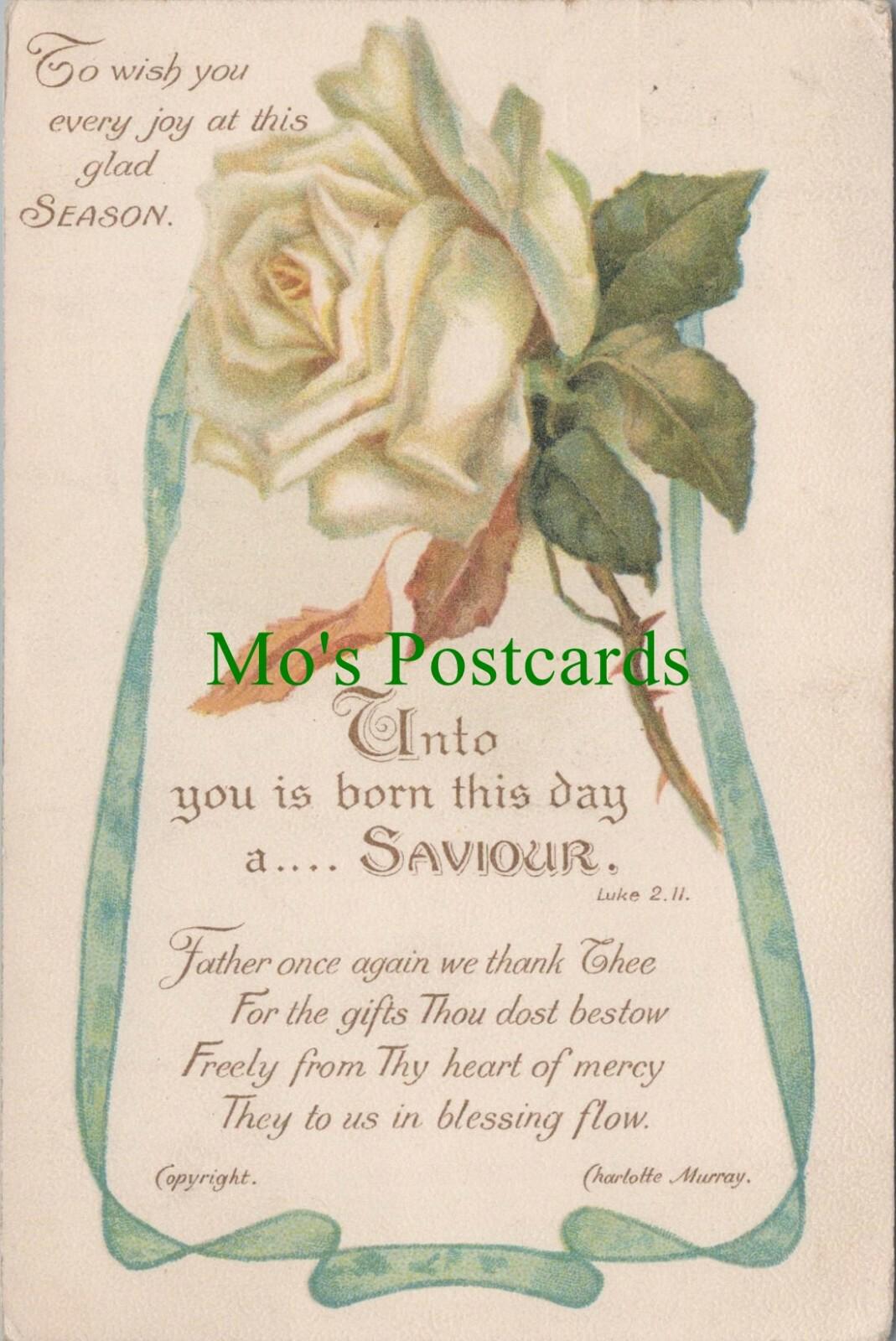 Greetings Postcard - Charlotte Murray Verse, Flowers, Rose  RS25697