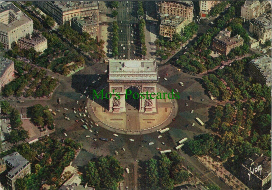 France Postcard - Aerial View of Paris - L'Arc De Triomphe   RR10879