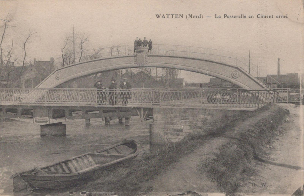 France Postcard - Watten (Nord), La Passerelle en Ciment Arme  XT48