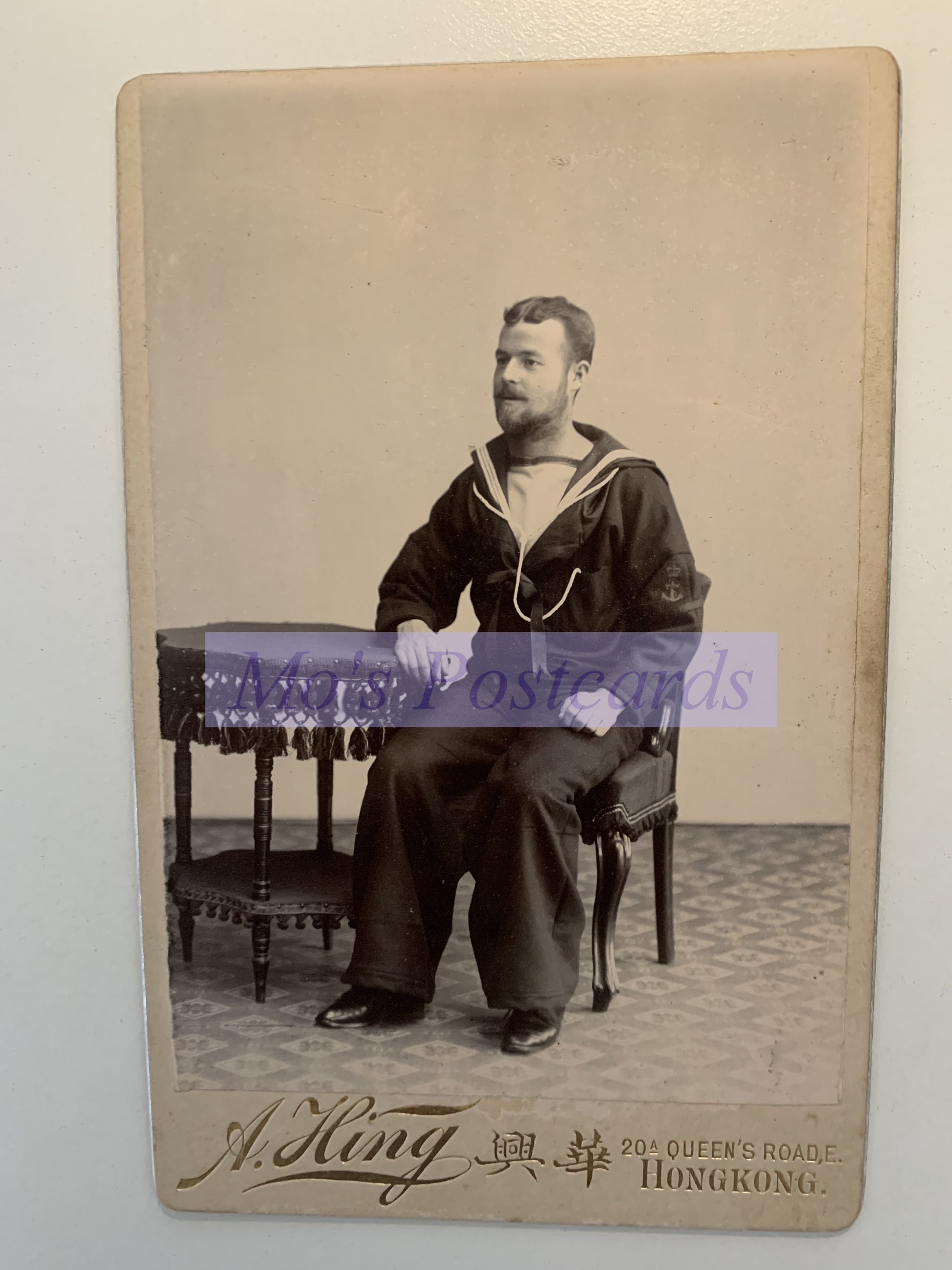 Royal Navy Cabinet Card - HMS Victorious Sailor in Hong Kong, 1900 - CBC2