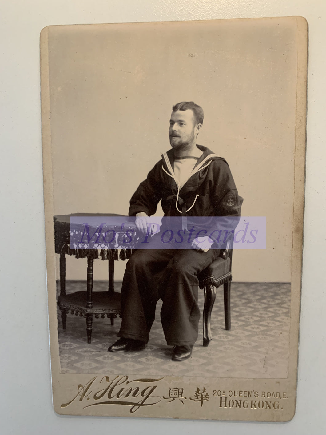Royal Navy Cabinet Card - HMS Victorious Sailor in Hong Kong, 1900 - CBC2