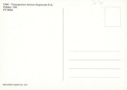 Aviation Postcard - TAM Aeroplane - Fokker 100 PT-MRA -  RRR427