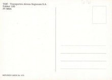 Load image into Gallery viewer, Aviation Postcard - TAM Aeroplane - Fokker 100 PT-MRA -  RRR427
