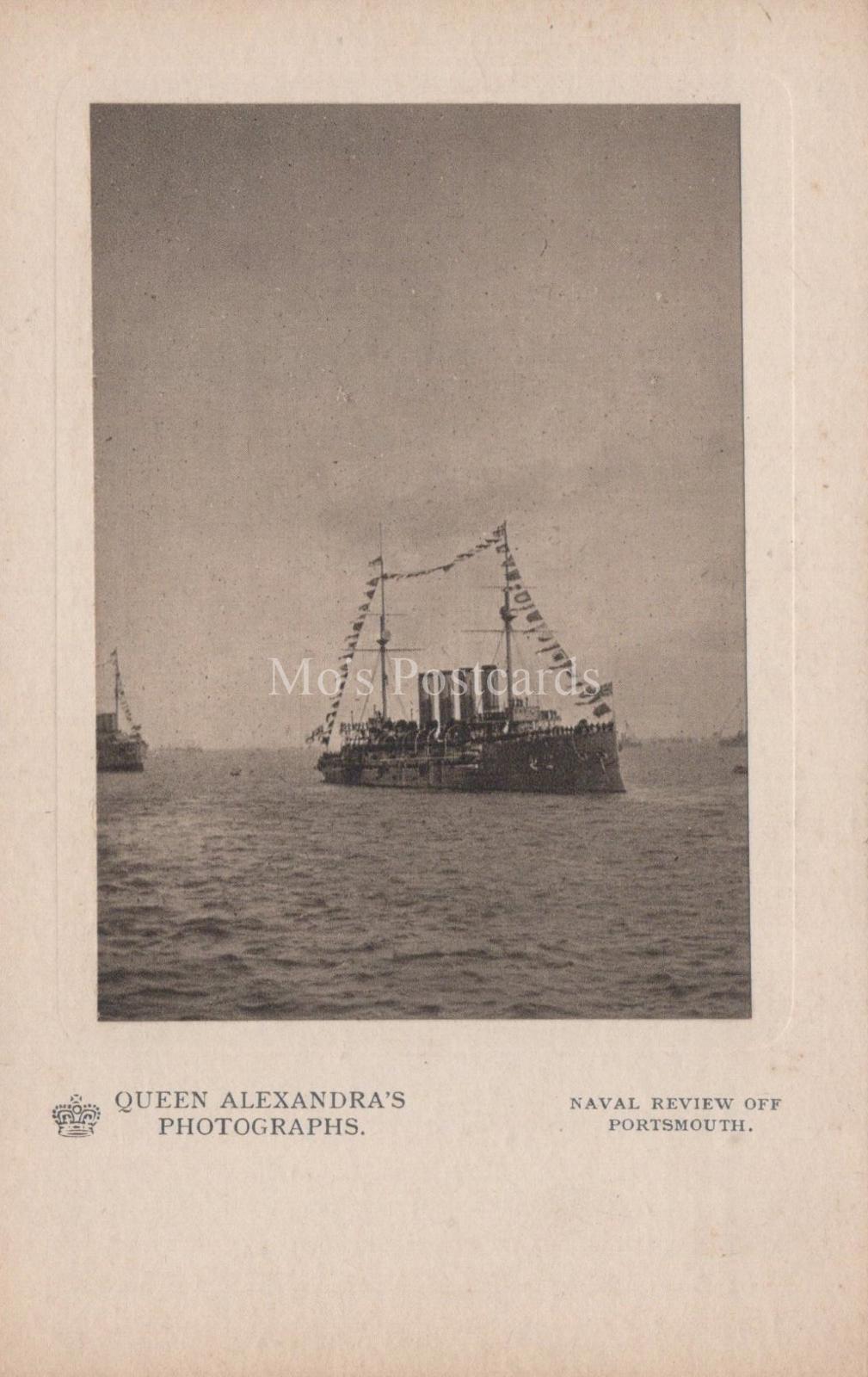 Naval History Postcard - Naval Review off Portsmouth, Queen Alexandra's... XT117