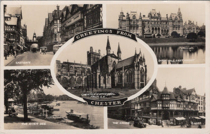 Cheshire Postcard: Greetings From Chester, Eastgate, Eaton Hall DC631
