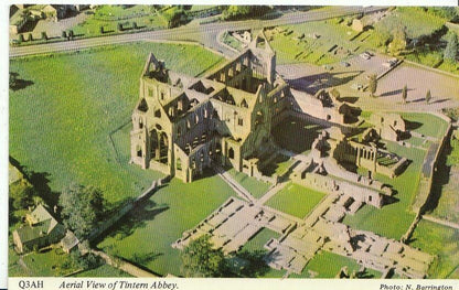 Wales Postcard - Aerial View of Tintern Abbey   AB51