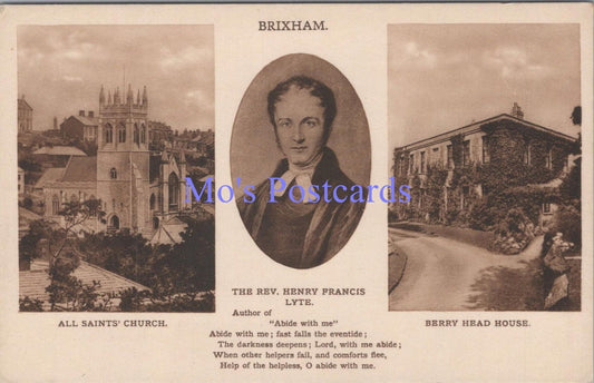 Devon Postcard - Brixham, Berry Head House, Church & Reverend Lyte DC2125