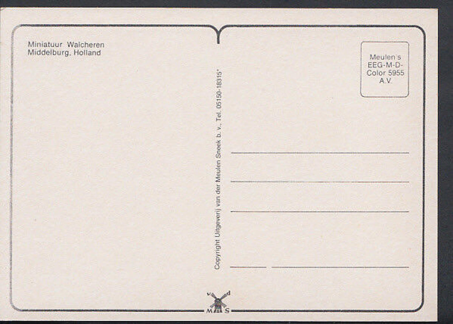Netherlands Postcard - Miniatuur Walcheren, Middleburg  RR2366