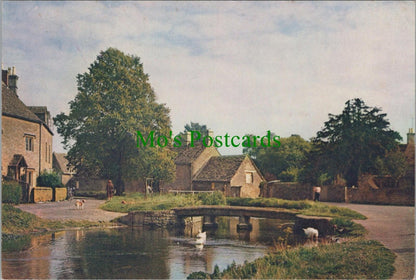 Gloucestershire Postcard: Lower Slaughter River Eye Stone Bridge 1960s  RR13501
