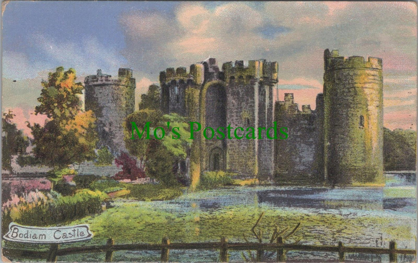 Sussex Postcard - Bodiam Castle, Nr Robertsbridge, Art View  DC2638
