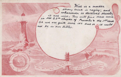 Proverbs Postcard - Temperance Movement Literature, Alcohol, Lighthouse RS41096