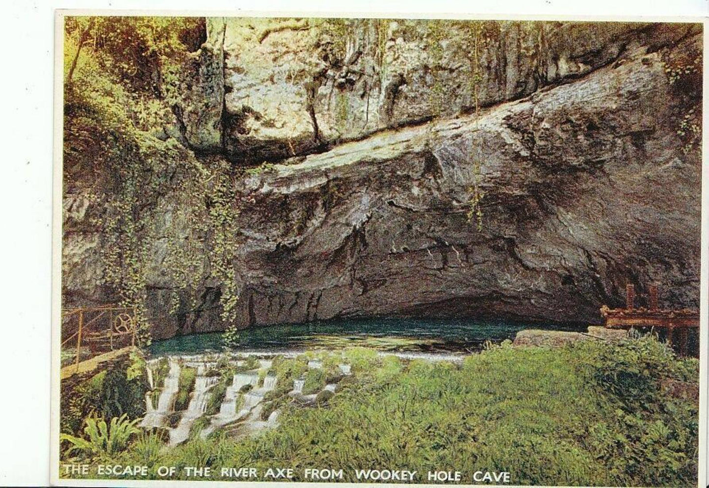 Somerset Postcard - The Escape of The River Axe from Wookey Hole Cave  AB414